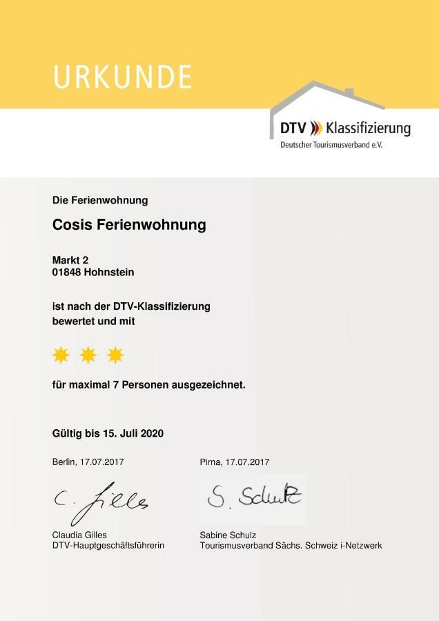 Cosis Ferienwohnung Hohnstein Kültér fotó